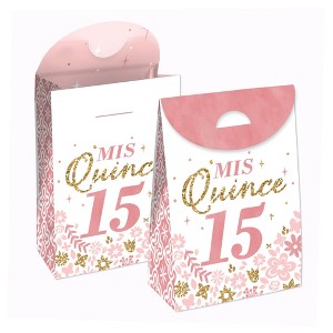Big Dot of Happiness Mis Quince Anos - Quinceanera Sweet 15 Birthday Gift Favor Bags - Party Goodie Boxes - Set of 12 - 1 of 4