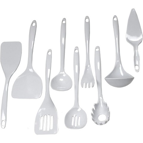 CHEF CRAFT 9 Piece Basic Melamine Kitchen Utensil Tool Set White