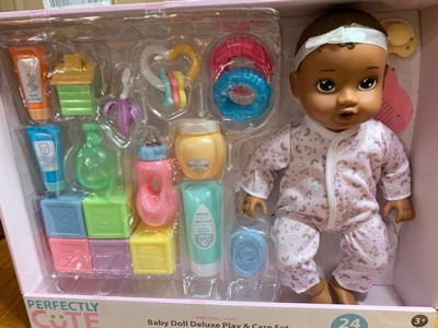 Perfectly Cute 24pc Baby Doll Deluxe Play and Care Set - Blonde Hair