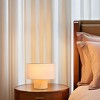 10.6" Retro Walnut Wooden Touch Table Lamp with TC cotton fabric Shade, Vintage Style for Bedroom, Living Room, Reading Nook, or Hotel - 4 of 4