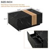 Mayeerty Modern Two-tone Coffee Table with Faux Marble and Walnut Finish, Rectangular Center Table with 2 Storage Drawers, 35.4 x 23.6 Inch, Black - 4 of 4