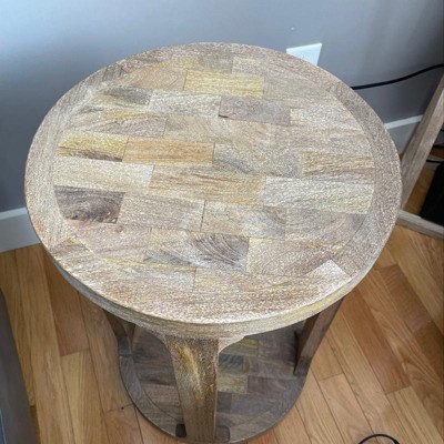 Threshold castalia round natural deals wood table