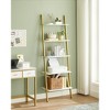 5-Tier Industrial Ladder Shelf, Leaning Wall Bookshelf with Rustic Brown Shelves, Stable Steel Storage Rack - 2 of 4
