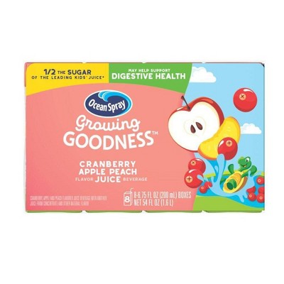 Ocean Spray Growing Goodness Cranberry Peach Apple Juice Drink - 8pk/6.75 fl oz Boxes