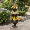 Gardenised Outdoor Garden Triple Stacked Flower Bowl Urn Tier Planter Decoration, Bronze - 4 of 4