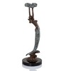 SPI Home Mermaid with Tray – Handcrafted Brass Accent Figurine with Coastal Nautical Design – 15" H x 5" W x 5" D - 4 of 4