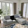 105.5'' Fabric Upholstered L-Shaped Sectional Sofa with Storage Ottoman, Deep Cushions and Space-Saving Design for Apartment & Living Room - 3 of 4