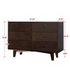 NicBex Narrow Console Table with 6 Drawers,Stylish Minimalist Entryway Table with Round Knobs,Modern Couch Table for Living Room,Auburn - image 3 of 4