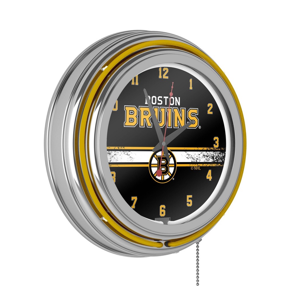 Photos - Wall Clock NHL Boston Bruins Chrome Double Rung Neon Clock