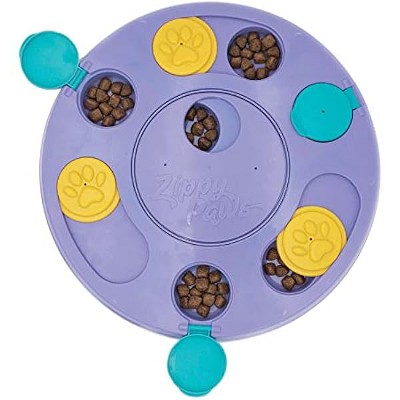 ZippyPaws - SmartyPaws - Puzzler Dog Toy - 3 in 1 Interactive Dog Toy Puzzle, Teaches Problem Solving Skills, Purple