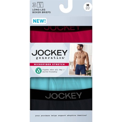 Jockey Generation™ Men's Microfiber Boxer Briefs 3pk - Berry/Mint/Black