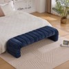 DSVIMOY Modern Upholstered Armless Bed Bench, Daybed Chaise, Ottoman Foot Stool for Living Room and Bedroom, Entryway, Navy, 69.7"*20.5"*17.3" - 2 of 4