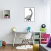 Stupell Industries Cute Monochrome Longneck Dinosaur Blue Glasses Design, 30" x 24" - 2 of 4