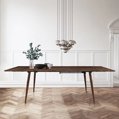 Odense 95" L Rectangular Extendable Dining Table With Removable Leaf-Maison Boucle