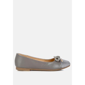 Rhinestones Embellished Toe Cap Ballerinas - 1 of 4
