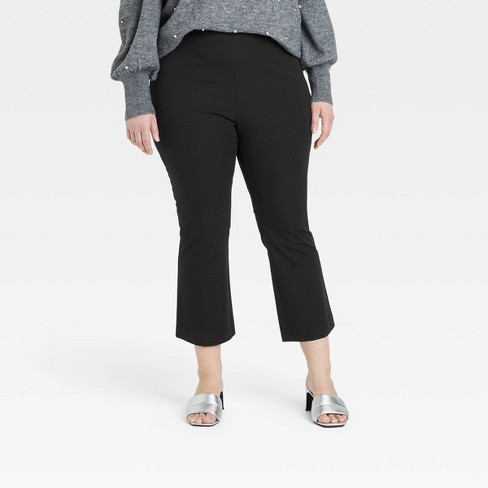 Women's Super-high Rise Slim Fit Cropped Kick Flare Pull-on Pants - A New  Day™ Black 26w : Target