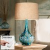 Possini Euro Design Kenya Modern Table Lamp 29 1/2" Tall Blue Green Ceramic with Dimmer Beige Shade for Bedroom Living Room Bedside Nightstand Office - 2 of 4