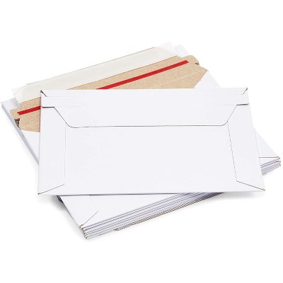 Juvale 100-Pack White Rigid Mailing Envelopes Document Stay Flat Mailers Self Seal Flap, 6.5 x 4.5 in