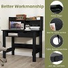 Costway Computer Desk with Power Outlets and USB Ports & Type-C Hutch Open Shelf Drawer Black/White - 4 of 4