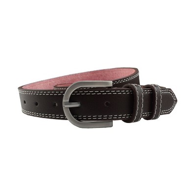INSPIRE CHIC Single Prong Buckle Double Stitch Edge Classic Casual Belt Width 1 1/8"