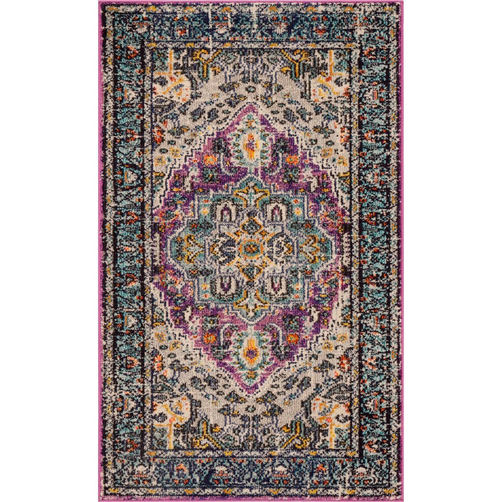 3'x5' Geometric Accent Rug Violet/Light Blue - Safavieh