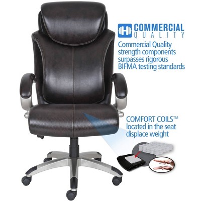 Roasted Chestnut Bonded Leather Executive Swivel Chair with AIR Lumbar Support