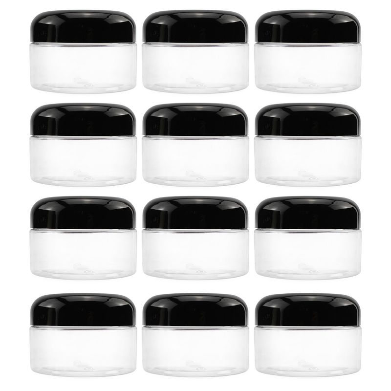 Cornucopia Brands 4oz Clear Plastic Jars, 12pk; Jars w/Black Domed Lids, 1 of 7