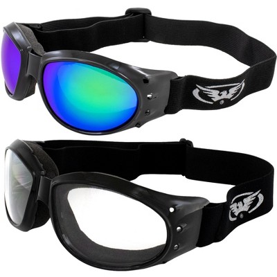 2 Pairs of Global Vision Eyewear Eliminator Safety Motorcycle Goggles