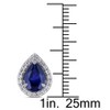 EVERLY JEWELRY |  Sterling Silver 2 3/4 CT TGW Created Blue Sapphire Created White Sapphire Fashion Post Earrings - 2 of 4