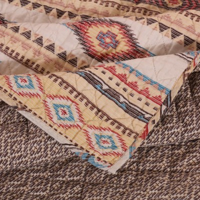 Phoenix Tan Southwestern Geometric Quilted Throw Blanket