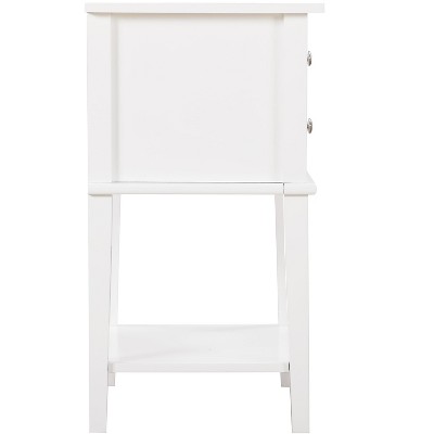 Newton Classic White 2-Drawer Nightstand in Solid & Manufactured Wood