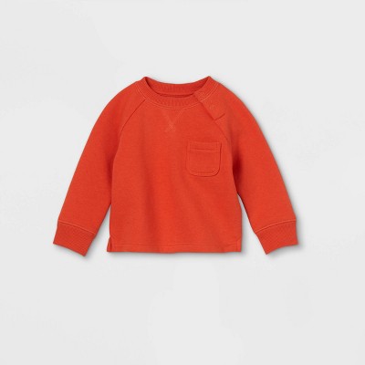 Baby Knit Pullover Sweatshirt - Cat & Jack™ Orange Newborn