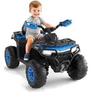 12V Electric Ride On Car for Kids 3-8 Years, 2 * 45W Motor, Remote Control, LED Lights, Music Player & Emergency Brake, Battery Powered Cars for Kids - 1 of 4