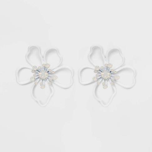 Cc stud on sale white earrings