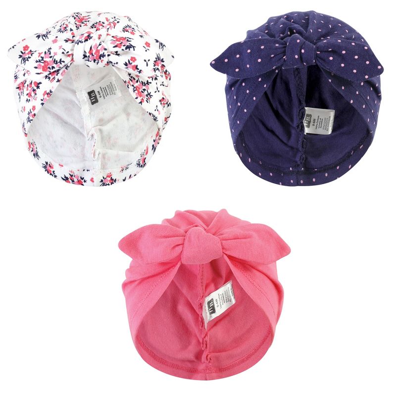 Hudson Baby Baby Girl Turban Cotton Headwraps, Dainty Floral, One Size, 1 of 7