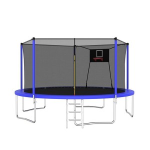 Aukfa Trampoline with Safety Enclosure Net, Outdoor Trampoline Set with Ladder for Backyard Fun for Adults/Kids - 1 of 4