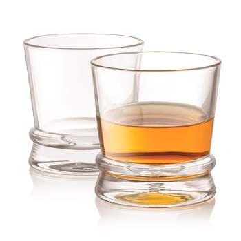 JoyJolt® Carre Square Heavy Base Crystal Whiskey Glasses, 4ct