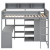 Whisen Wood Twin Size Loft bed with Multiple Storage Shelves and Wardrobe - 4 of 4