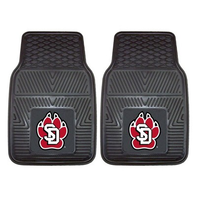 NCAA University of South Dakota Vinyl Car Mat Set - 2pc