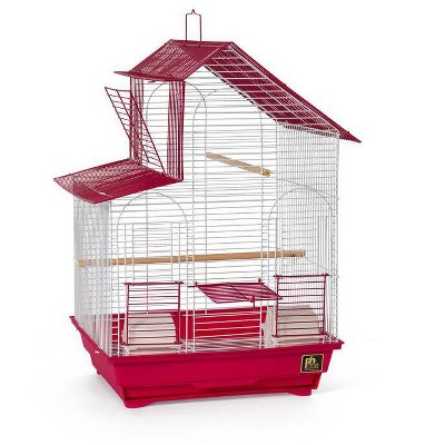 Prevue Pet Products Single Pk 41614 House Style Keet Cage- Red/White - SP41614-2