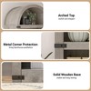 Arched Bookcase with Doors, 5 Shelf Tall Storage Cabinet, Farmhouse Style Display Bookcase for Home Office Living Room - 3 of 4