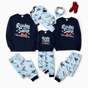 PATPAT Family Christmas Pjs Matching Sets Holiday Jammies Sleepwear Christmas Pajamas for Family Xmas Outfits with Socks - 1 of 4