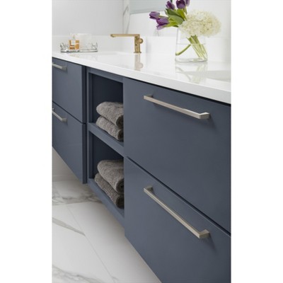 Polished Nickel Modern Cabinet Bar Pull with Mounting Hardware