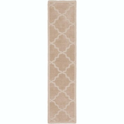 Mark & Day Ermont 2'3"x8' Runner Loomed Indoor Area Rugs Khaki: Modern Trellis Wool, Stain-Resistant, Pet Friendly