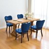 Mshliw Set of 2 Vintage Velvet Tufted Dining Chairs with High Back, Upholstered Fabric Side Chairs with Solid Rubberwood Legs and Rivet Trim - 4 of 4