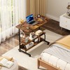Aheaplus Adjustable Computer Desk, 32 Inch Manual Standing Desk with Storage Shelf, Charging Station - 3 of 4