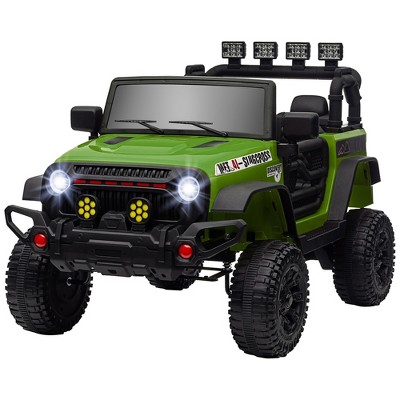 Green 12V Battery Powered SUV Ride-On Truck with Bluetooth and LED Lights
