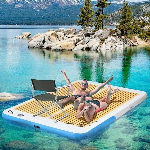 Resenkos 10' x 6' Inflatable Water Dock with Non-Slip Top and Included Pump Blue - 1 of 4