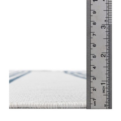 5' x 7' Blue Stripe Synthetic Outdoor Rug