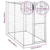vidaXL Outdoor Dog Kennel with Durable Galvanized Steel Structure and Roof, Large Exercise and Play Area, Lockable Hinged Door for Safety, Silver - 4 of 4